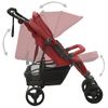 Carrito Para Gemelos De Acero Rojo Vidaxl