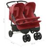 Carrito Para Gemelos De Acero Rojo Vidaxl