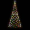 Árbol De Navidad Con Poste De Metal 500 Leds De Colores 3 M Vidaxl