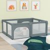 Parque Para Bebés Con 2 Puertas Tela Oxford Gris Claro Vidaxl