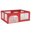 Parque Para Bebés Con 2 Puertas Tela Oxford Rojo Vidaxl