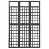 Biombo/enrejado De 3 Paneles Madera De Abeto Negro 121x180 Cm Vidaxl