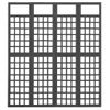 Biombo/enrejado De 4 Paneles Madera De Abeto Negro 161x180 Cm Vidaxl