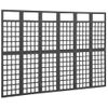 Biombo/enrejado De 6 Paneles Madera De Abeto Negro 242,5x180 Cm Vidaxl