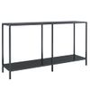 Mesa De Consola Vidrio Templado Negro 140x35x75,5 Cm Vidaxl