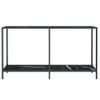 Mesa De Consola Vidrio Templado Negro 140x35x75,5 Cm Vidaxl