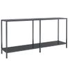 Mesa Consola Vidrio Templado Negro 160x35x75,5 Cm Vidaxl