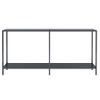 Mesa Consola Vidrio Templado Negro 160x35x75,5 Cm Vidaxl