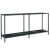 Mesa Consola Vidrio Templado Negro 160x35x75,5 Cm Vidaxl