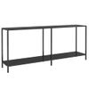 Mesa De Consola Vidrio Templado Negro 180x35x75,5 Cm Vidaxl