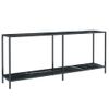 Mesa De Consola Vidrio Templado Negro 180x35x75,5 Cm Vidaxl