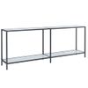 Mesa Consola Vidrio Templado Blanco 200x35x75,5 Cm Vidaxl