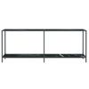 Mesa Consola Vidrio Templado Negro 200x35x75,5 Cm Vidaxl