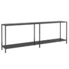 Mesa Consola Vidrio Templado Negro 220x35x75,5 Cm Vidaxl