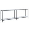 Mesa Consola Vidrio Templado Blanco 220x35x75,5 Cm Vidaxl