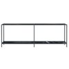 Mesa Consola Vidrio Templado Negro 220x35x75,5 Cm Vidaxl