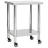 Mesa De Trabajo Para Cocina Con Ruedas Acero Inox 80x45x85 Cm Vidaxl