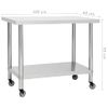 Mesa De Trabajo Para Cocina Con Ruedas Acero Inox 100x60x85 Cm Vidaxl