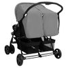 Carrito Para Gemelos De Acero Gris Claro Vidaxl