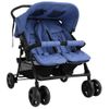 Carrito Para Gemelos De Acero Azul Marino Vidaxl