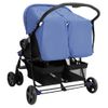 Carrito Para Gemelos De Acero Azul Marino Vidaxl