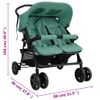 Carrito Para Gemelos De Acero Verde Vidaxl