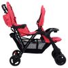 Carrito Para Gemelos Tandem De Acero Rojo Vidaxl