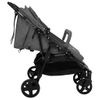 Carrito Para Gemelos De Acero Gris Oscuro Y Negro Vidaxl