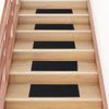 Alfombrilla Autoadhesiva Escalera 15 Uds Negro 60x25 Cm Vidaxl