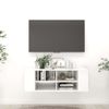 Mueble De Pared Para Tv Contrachapada Blanco Brillo 102x35x35cm Vidaxl