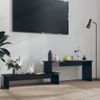 Mueble Para Tv Madera Contrachapada Negro Brillante 180x30x43cm Vidaxl