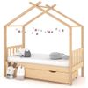 Estructura Cama Infantil Con Cajón Madera Pino Maciza 80x160 Cm Vidaxl