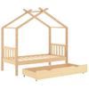 Estructura Cama Infantil Con Cajón Madera Pino Maciza 80x160 Cm Vidaxl