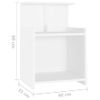 Mesitas De Noche 2 Uds Madera Contrachapada Blanco 40x35x60 Cm Vidaxl