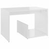 Mesa Auxiliar De Madera Contrachapada Blanco Brillo 59x36x38 Cm Vidaxl