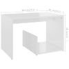 Mesa Auxiliar De Madera Contrachapada Blanco Brillo 59x36x38 Cm Vidaxl