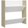 Zapateros De Pared 4uds Contrachapada Blanco Y Roble 60x18x60cm Vidaxl