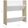 Zapateros De Pared 4uds Contrachapada Blanco Y Roble 60x18x60cm Vidaxl