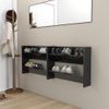 Zapateros De Pared 2 Uds Contrachapada Negro Brillo 80x18x60 Cm Vidaxl