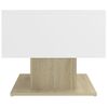 Mesa De Centro Contrachapada Blanco Y Roble 103,5x50x44,5 Cm Vidaxl