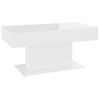 Mesa De Centro Madera Contrachapada Blanco Brillante 96x50x45cm Vidaxl