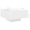 Mesa De Centro De Aglomerado Blanco Brillante 60x60x31,5 Cm Vidaxl