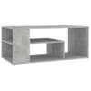 Mesa De Centro De Aglomerado Gris Hormigón 100x50x40 Cm Vidaxl