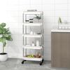 Carrito De Cocina 5 Niveles Hierro Y Abs Blanco 42x29x128 Cm Vidaxl