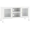 Mueble Para El Televisor Acero Y Vidrio Blanco 105x35x52 Cm Vidaxl