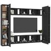 Set De Muebles De Salón Tv 10 Piezas Madera Ingeniería Negro Vidaxl