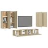 Set De Muebles Salón Tv 6 Pzas Madera Ingeniería Roble Sonoma Vidaxl