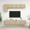 Muebles De Pared De Tv 5 Pzas Aglomerado Color Roble Sonoma Vidaxl