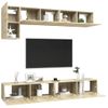 Muebles De Pared De Tv 5 Pzas Aglomerado Color Roble Sonoma Vidaxl