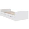 Estructura Cama Cajones Madera Maciza De Pino Blanco 90x200 Cm Vidaxl